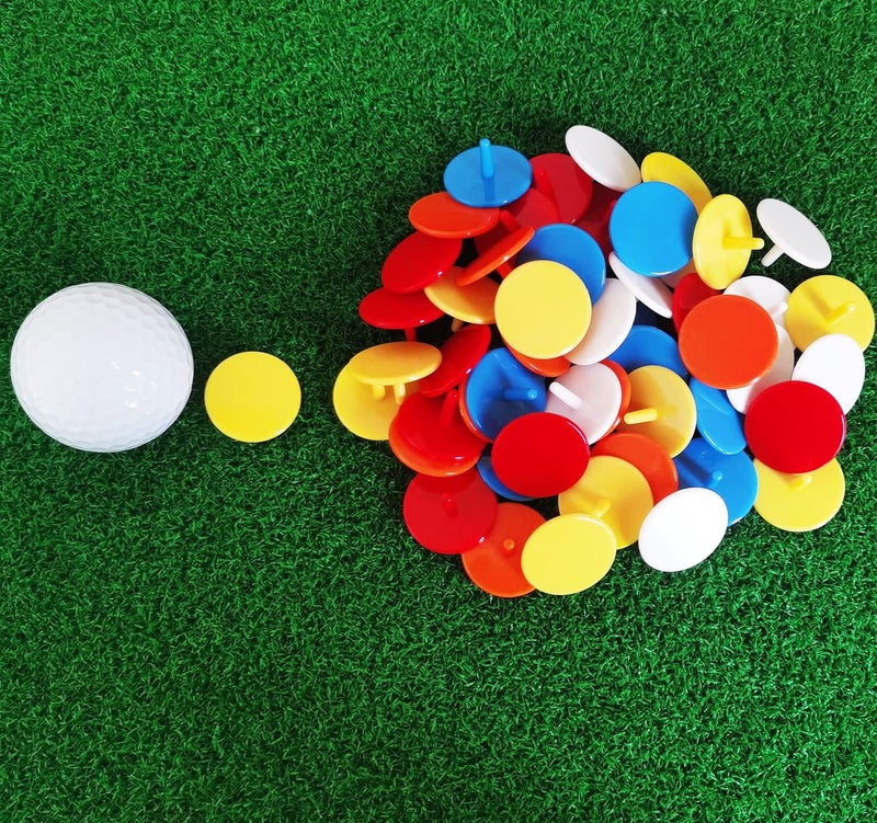 Adhere Golf Ball Markers 50 100 pcs Plastic Position Ball Marker Quarter Size 0.94 inch Flat Golf Ball Marker Mix Colour - Image 4